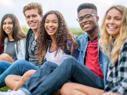 group of young people smiling