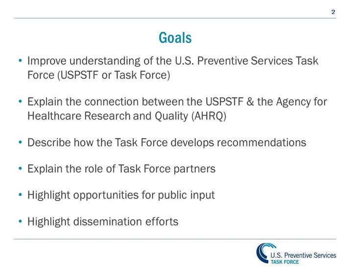 Understanding How the USPSTF Works USPSTF 101 United States Preventive Services Taskforce