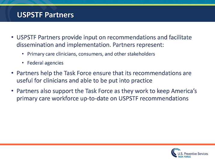 Slide 14: USPSTF Partners